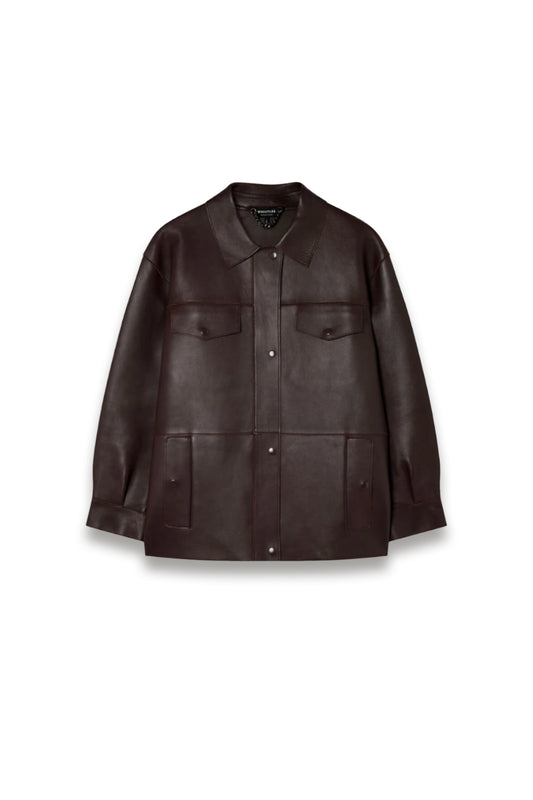 Brown Clean Bonded Leather Jacket