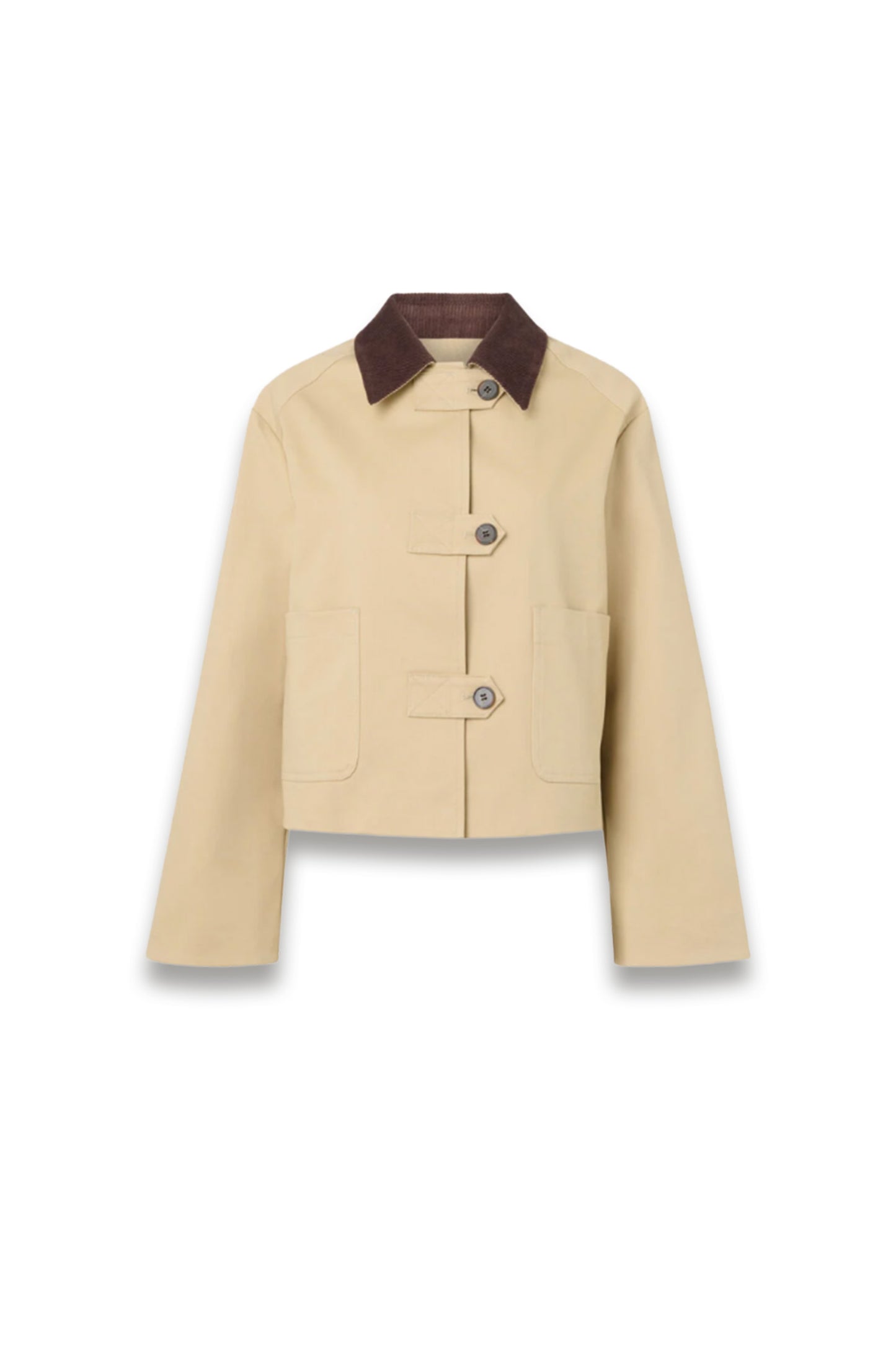 Neutral Corduroy Collar Jacket