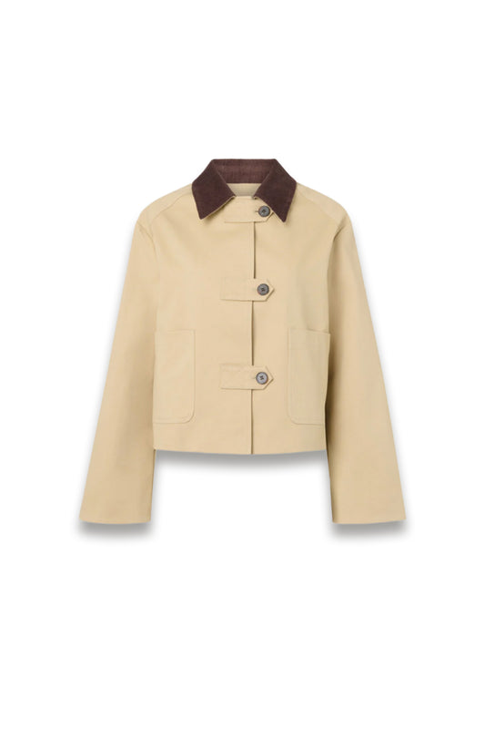 Neutral Corduroy Collar Jacket
