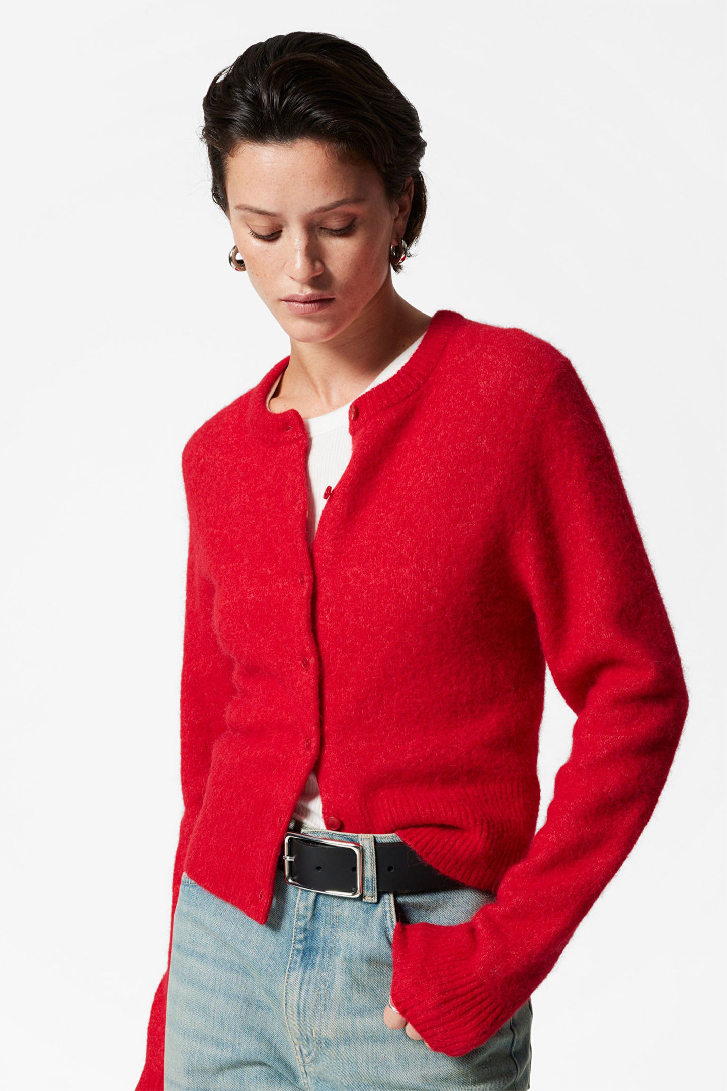 Alpaca-Blend Knit Cardigan