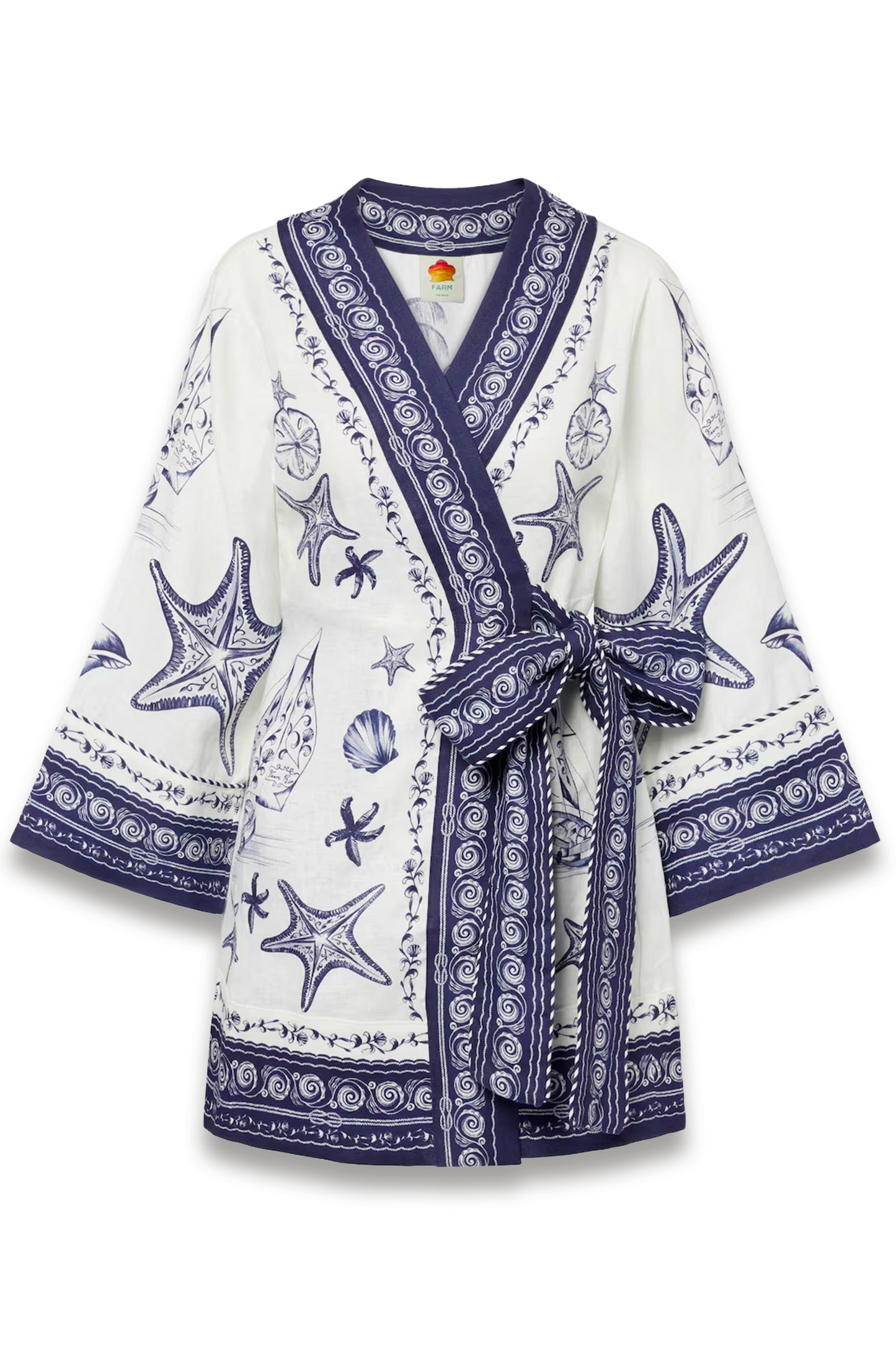 Coast Scarf Printed Linen Wrap Dress