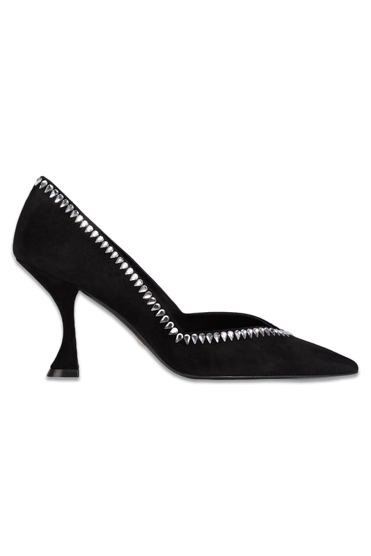 X Curve 85 Crystal-embellished Suede Pumps