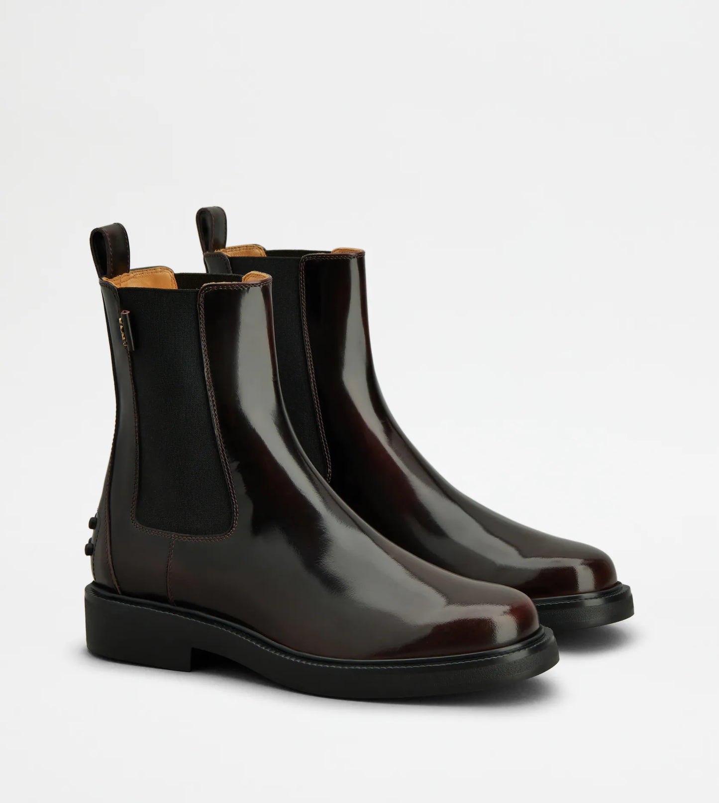Ankle Boots in Leather in Burgundy