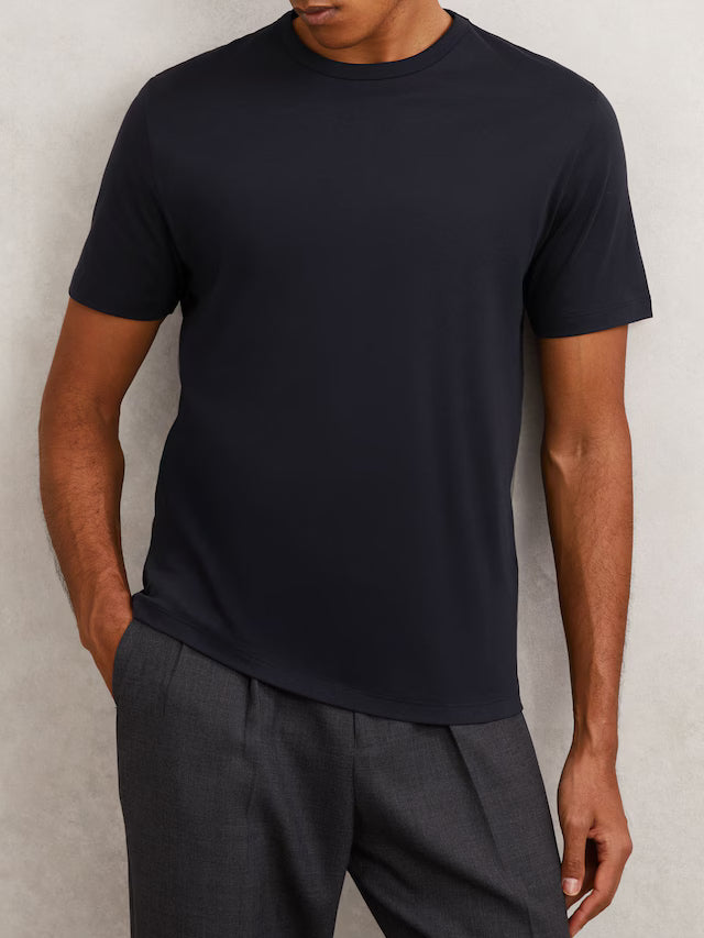 2 Pack Airwater-Cotton Crew T-Shirt in Navy/White