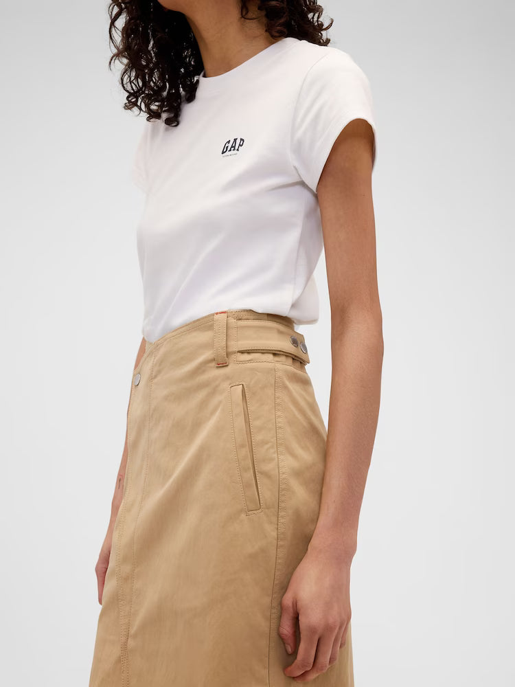 Beige Cargo Skirt