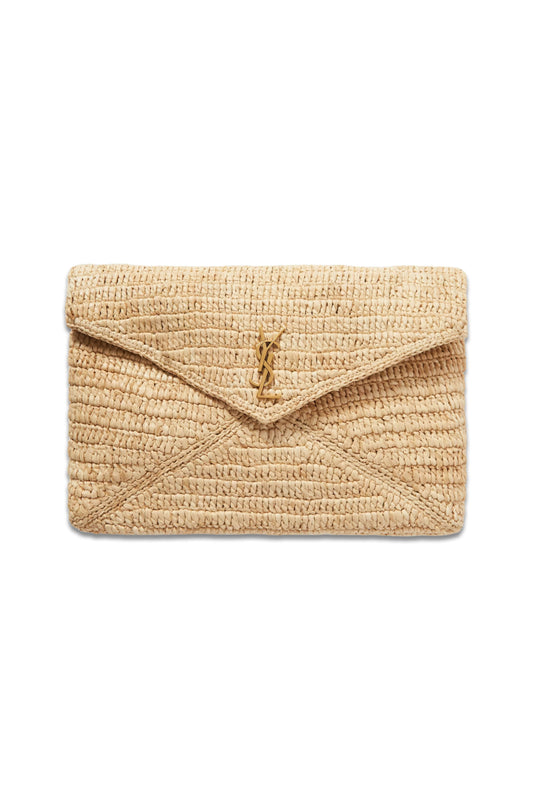 Cassandre Large Raffia Clutch