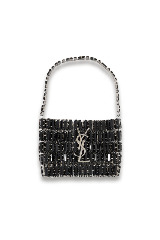 Silver-Tone Crystal Shoulder Bag