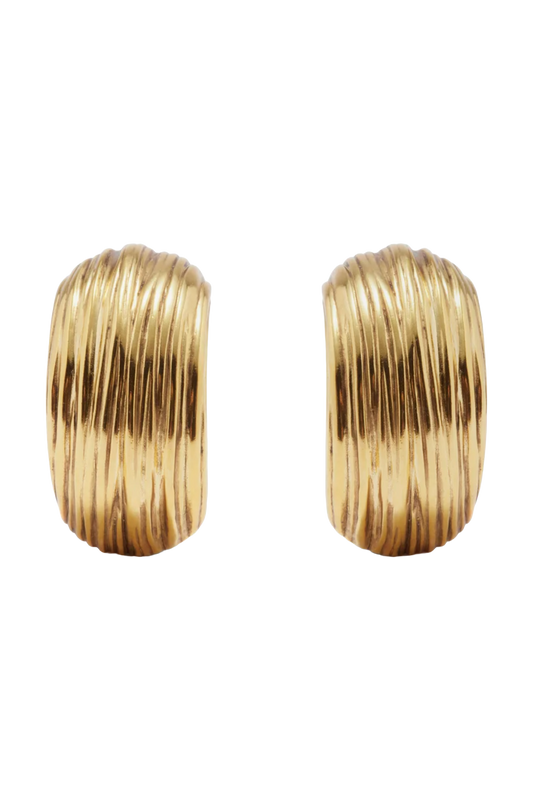 Dome Engraved Clip Earrings