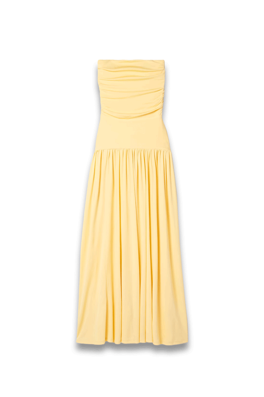 Mariana Strapless Gathered Jersey Maxi Dress