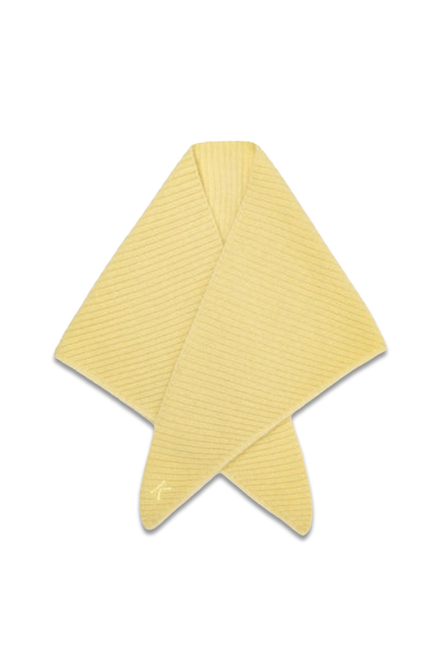Yellow ribbed triangle scarf 