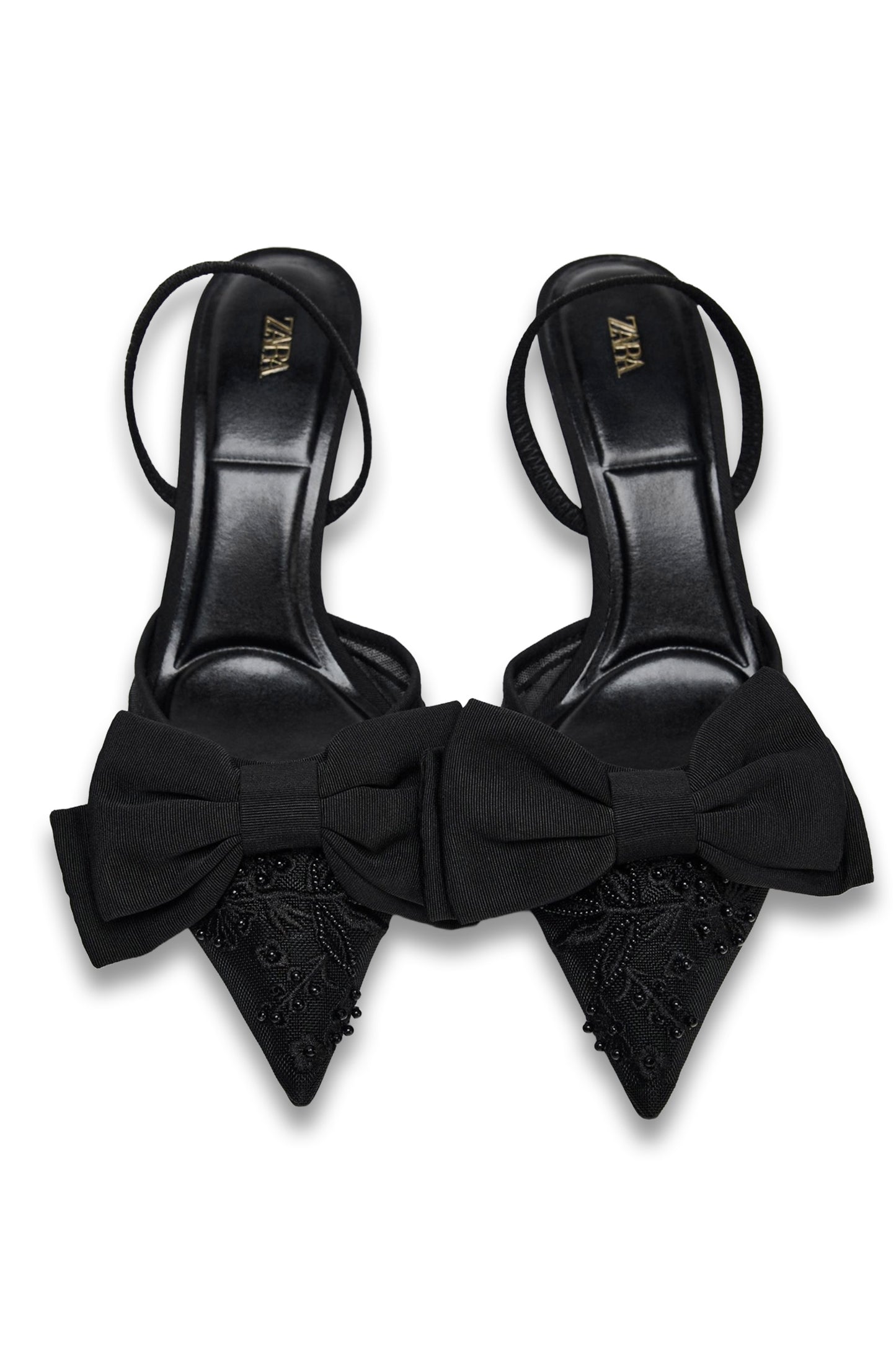 Mesh Slingbacks With Bow Detail