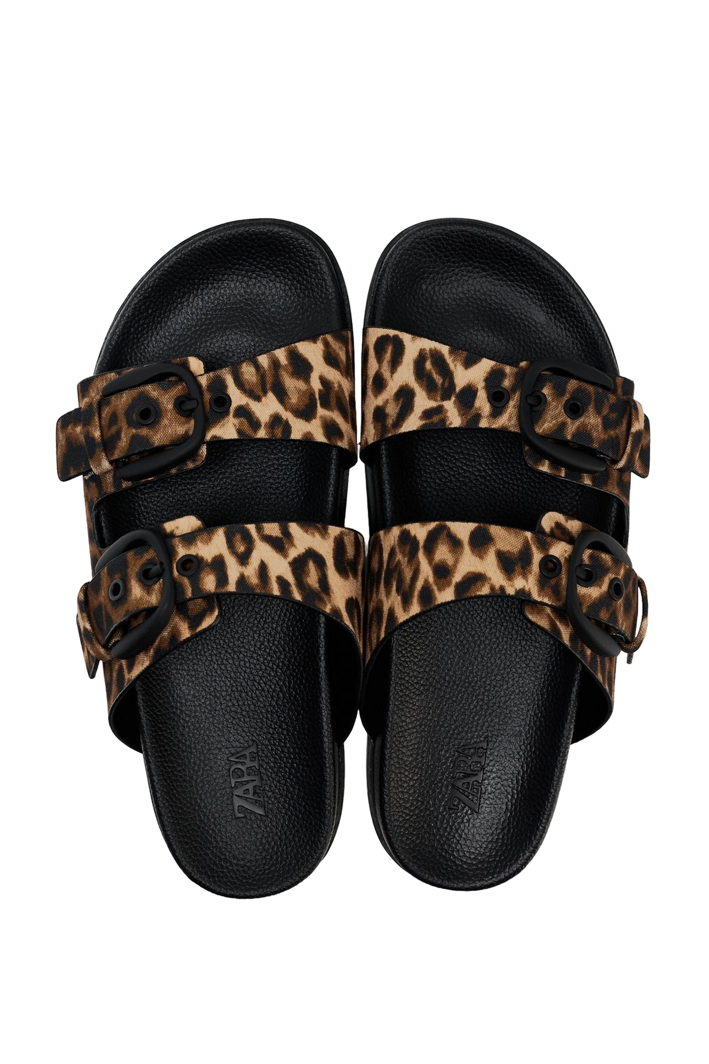 Buckeled Flat Slider Sandals