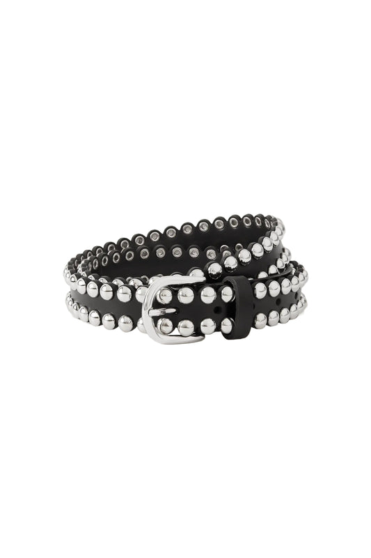 Zap Bubble Studded Leather Belt
