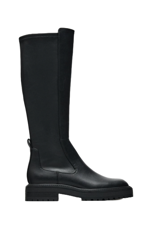 Black Track-Sole Boots