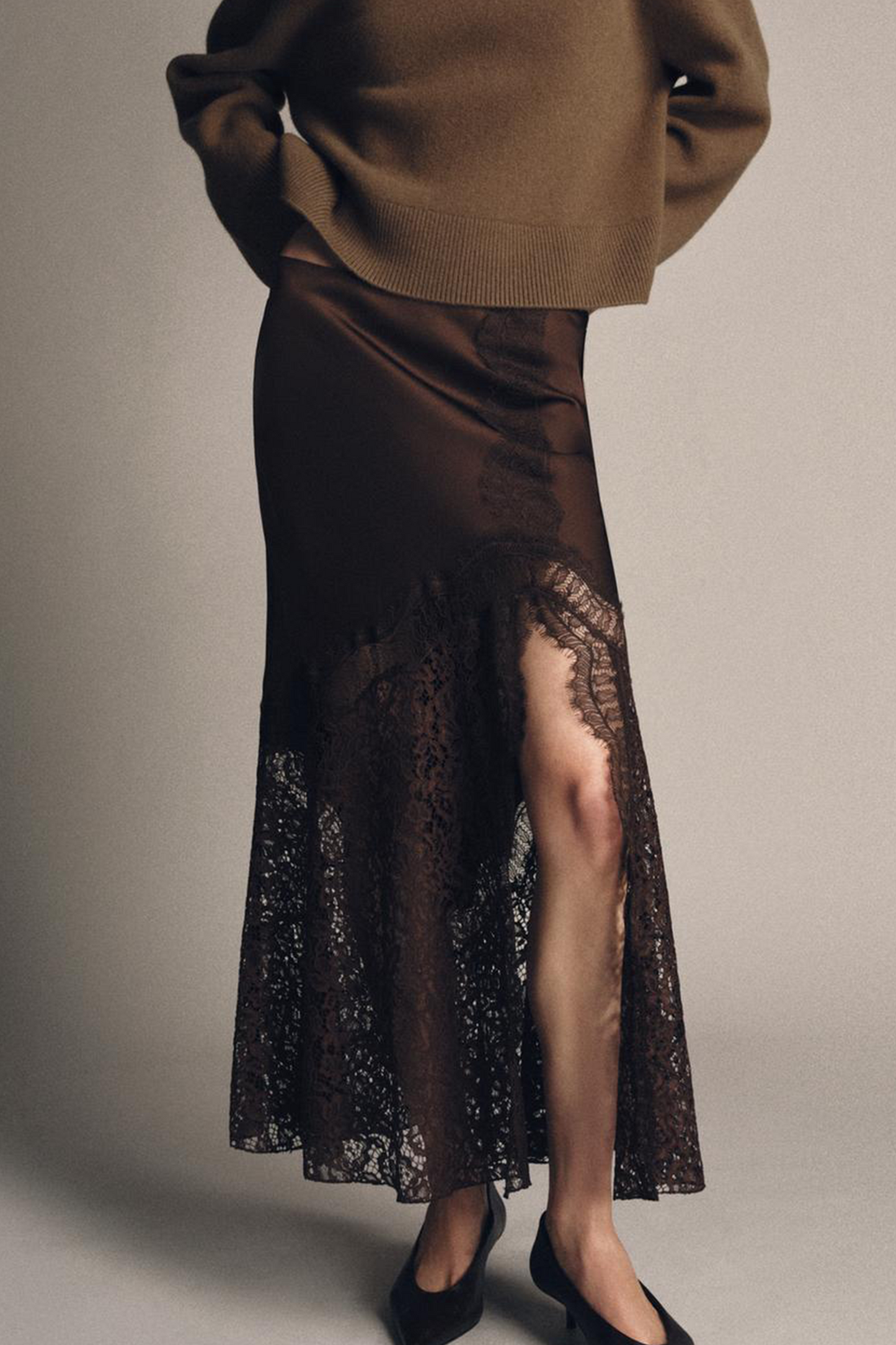 ZW Collection Satin Lace Skirt