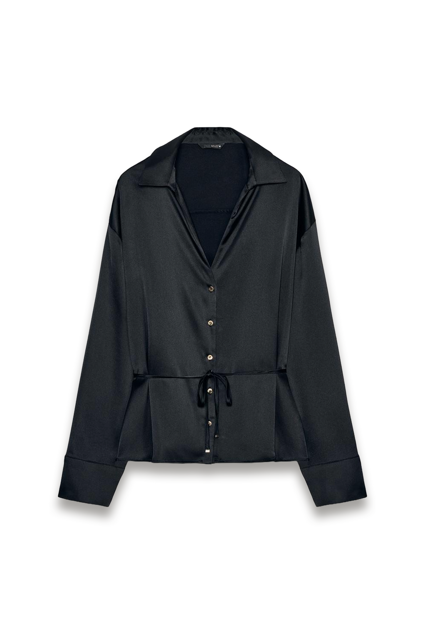 Satin Blouse With Thin Belt