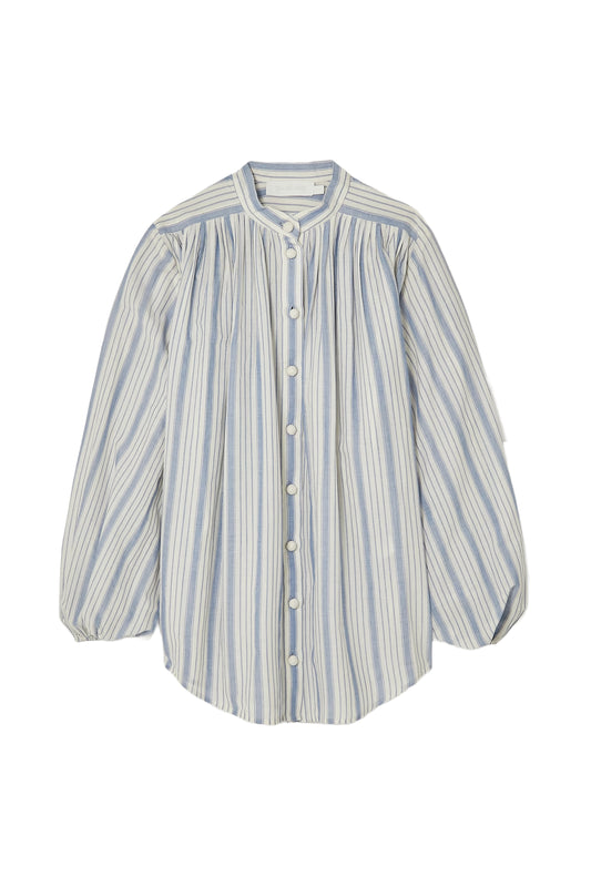 Chintz Striped-Print Cotton Blouse