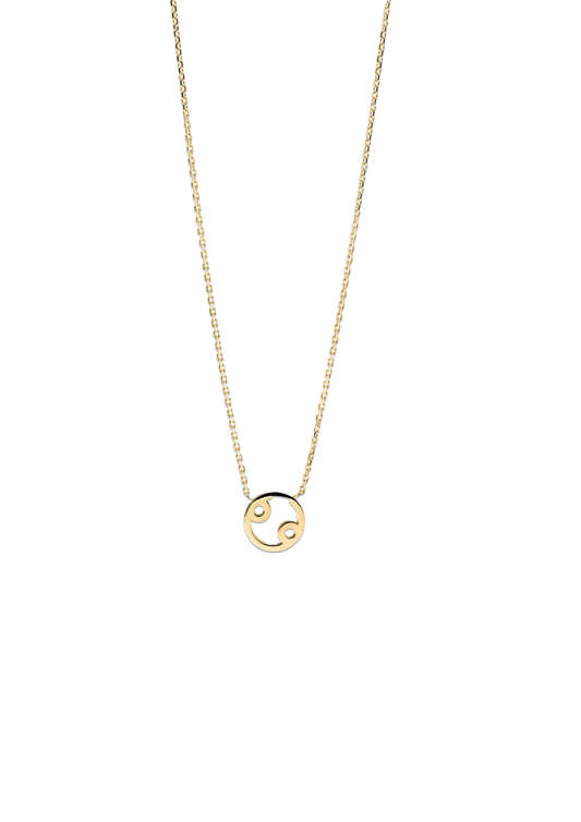 Cancer Zodiac Sign 14kt Gold Necklace