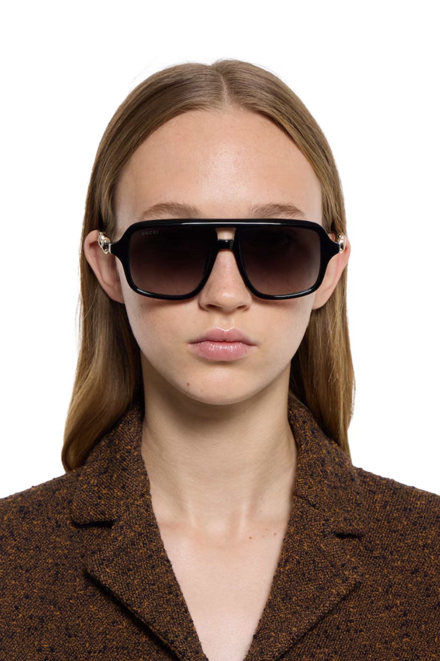 Black Navigator Frame Sunglasses