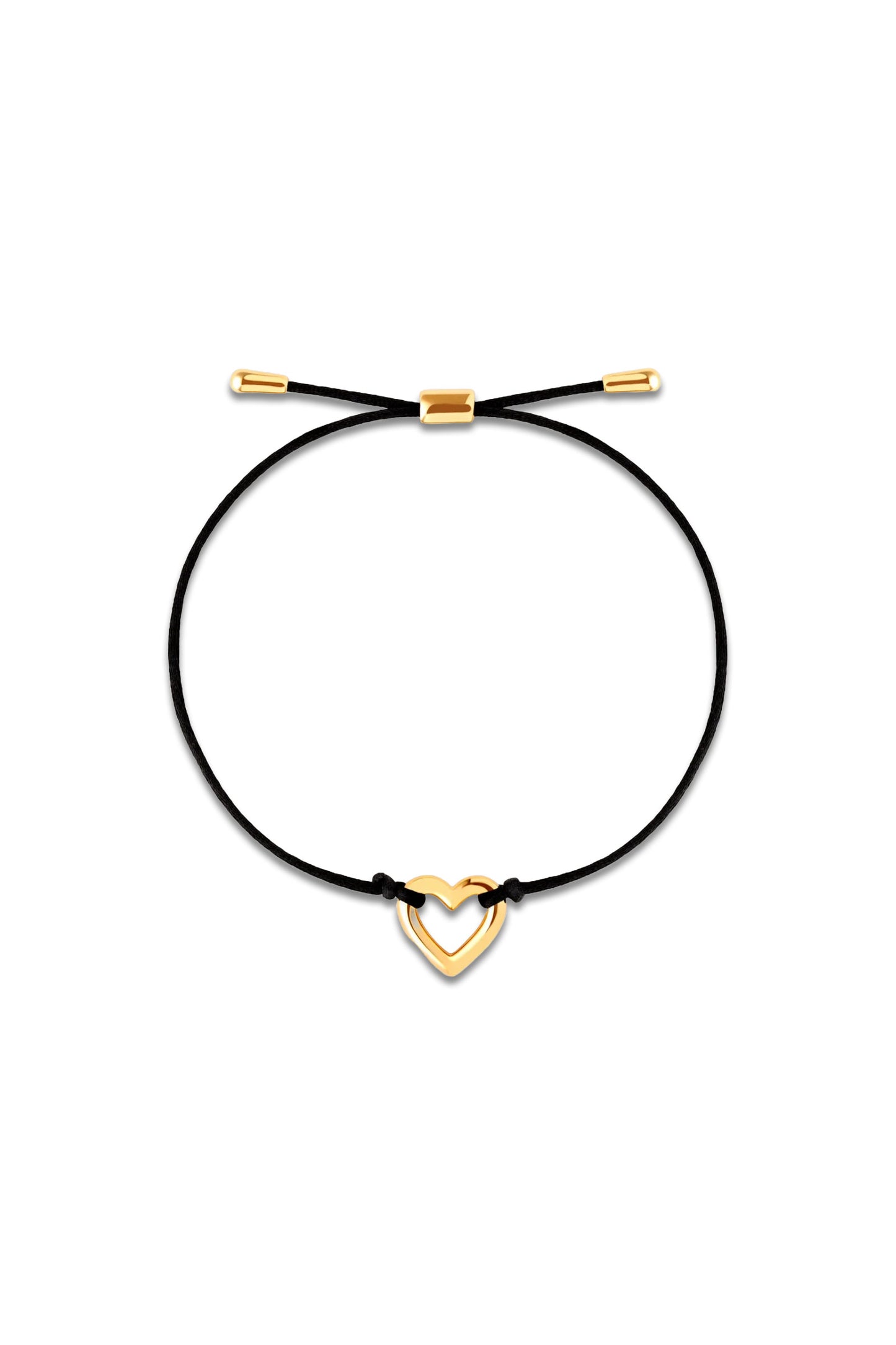 Heart Charm Cord Bracelet In Gold