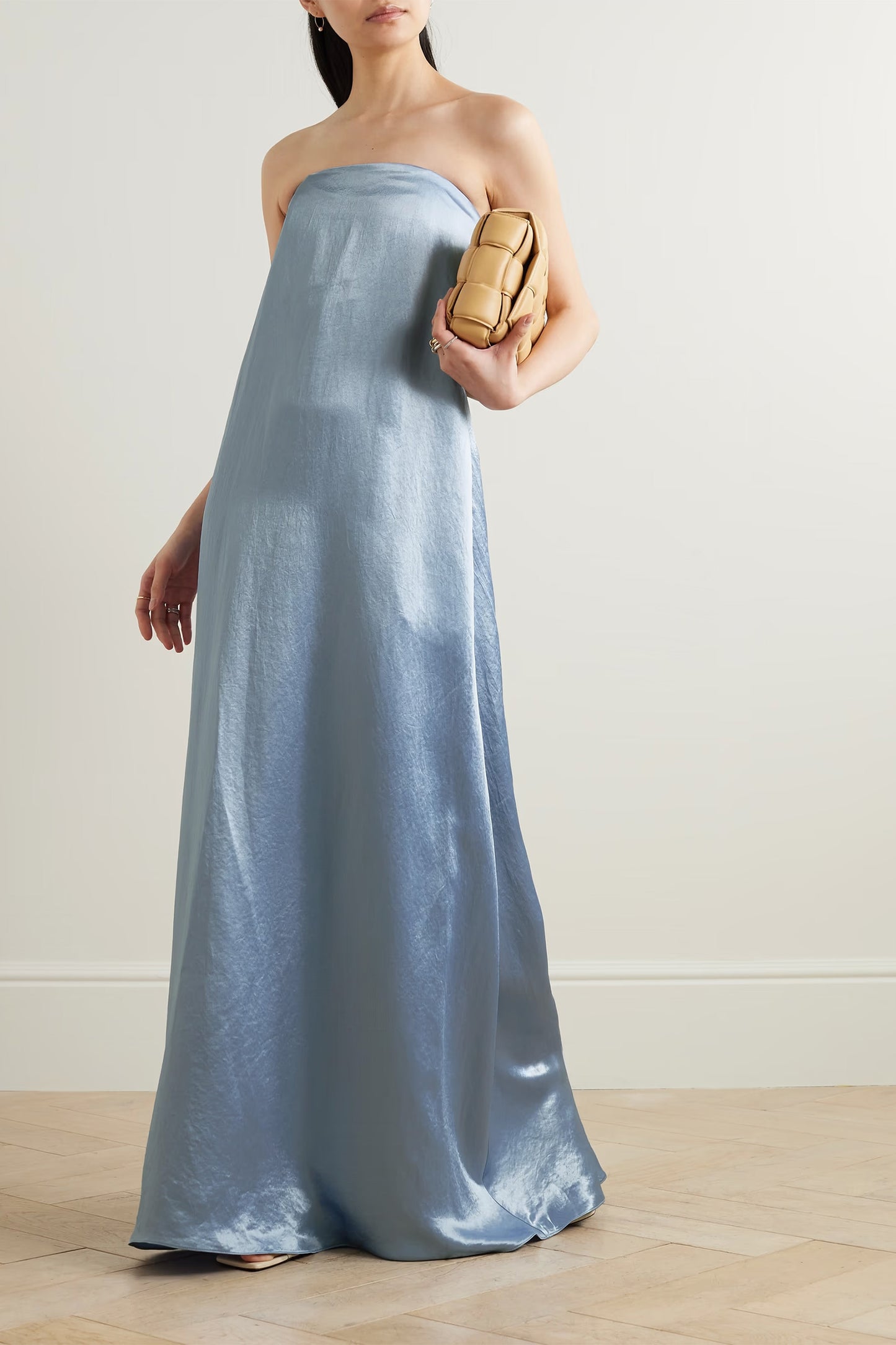 Diana Strapless Hammered-satin Gown