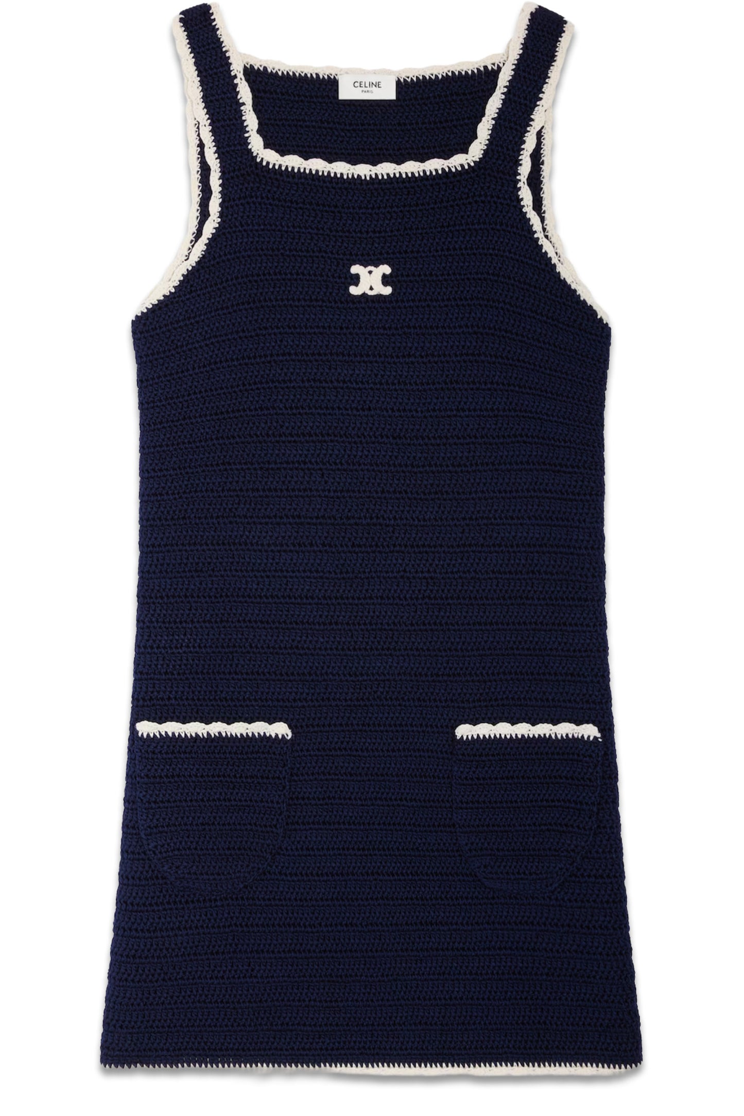 Mini Dress in Crocheted Cotton