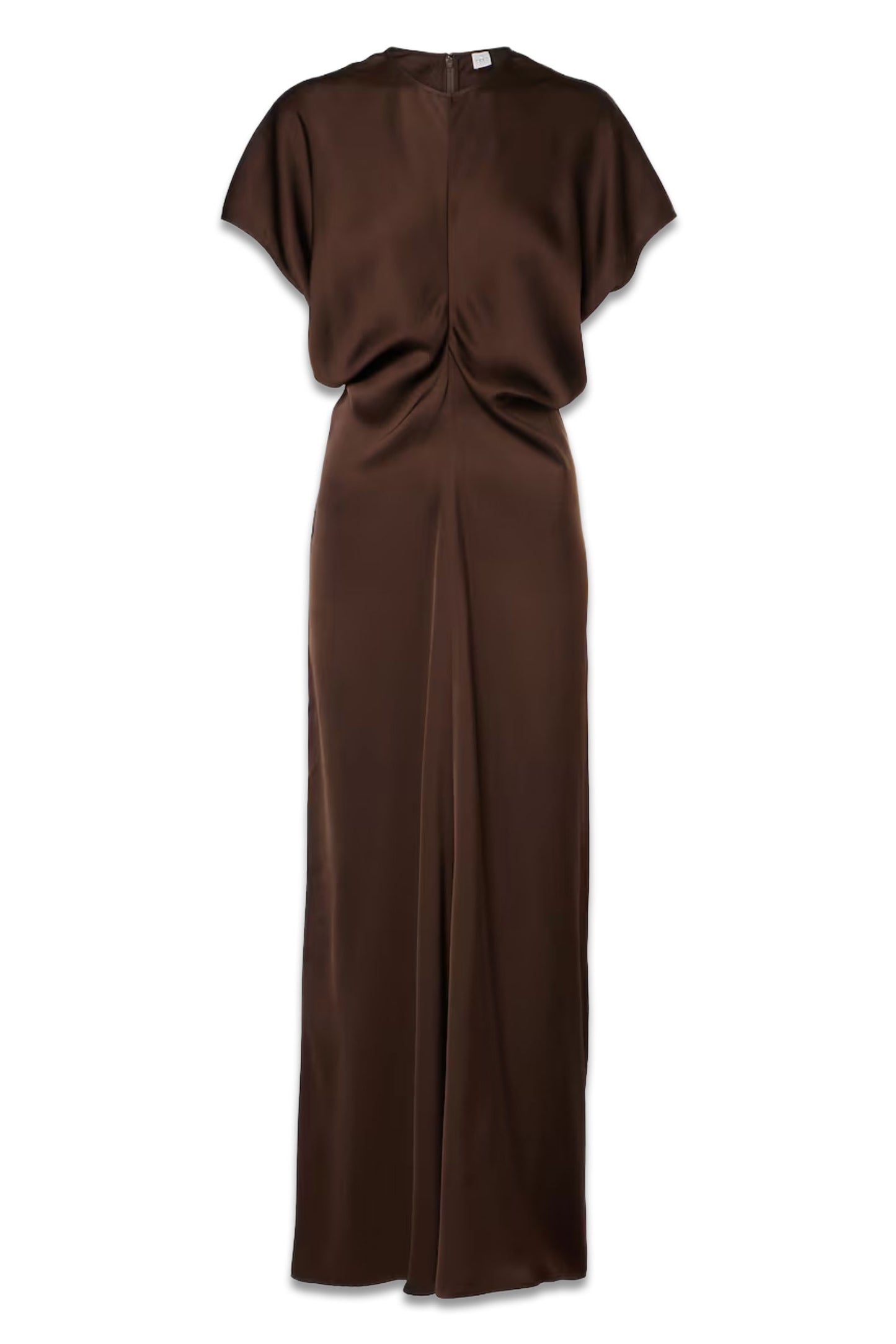 Draped Satin Maxi Dress