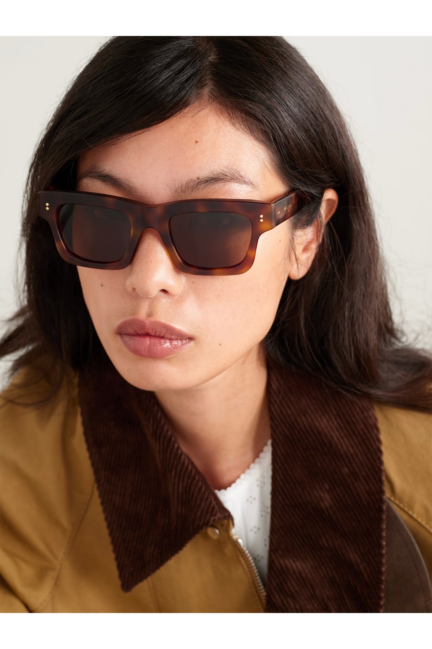 Rectangular-frame acetate sunglasses