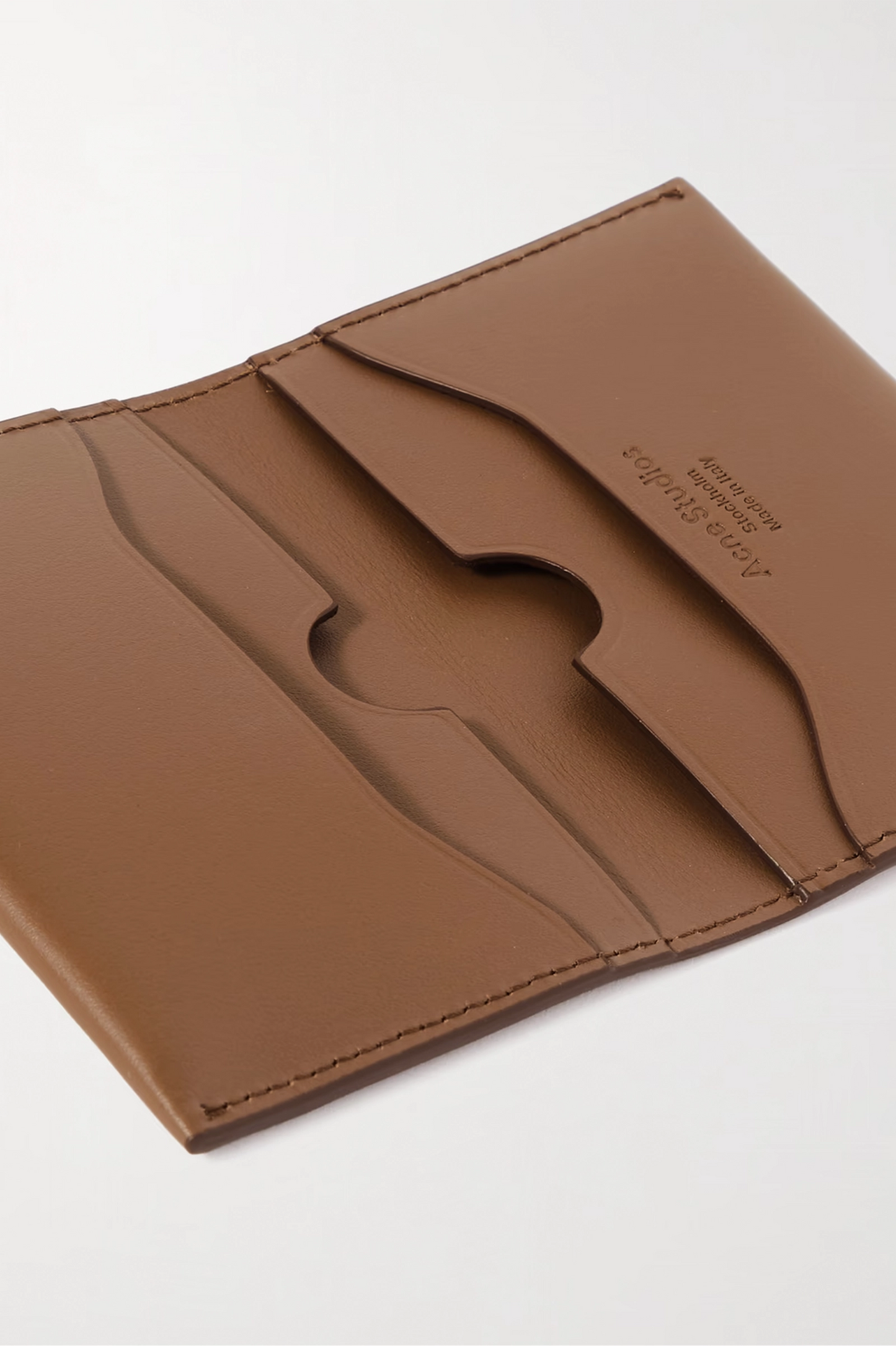 Logo-Print Leather Bifold Cardholder