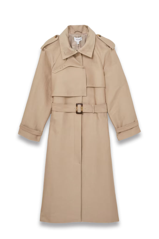 Petite Gabardine Trench Coat with Cotton in Neutral