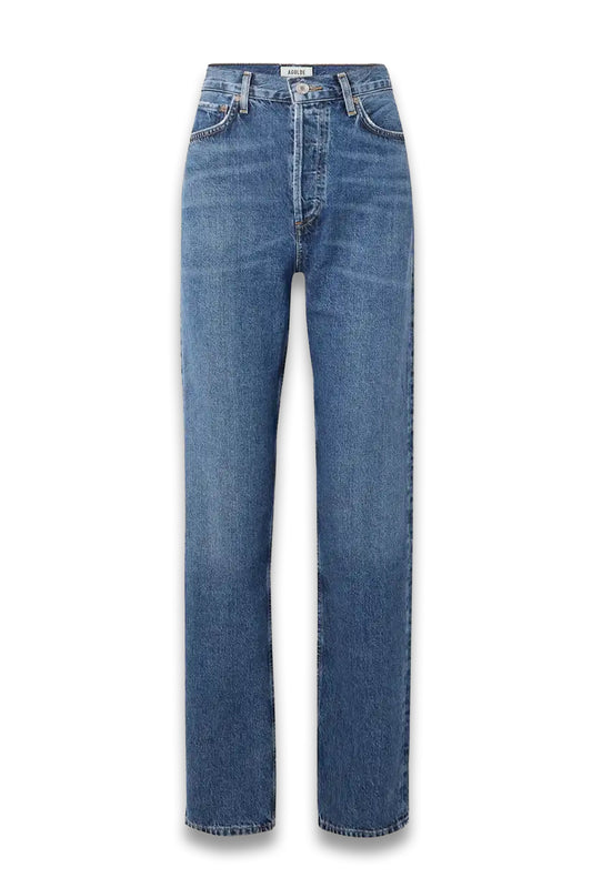 90's Pinch Waist Long High-rise Straight-leg Organic Jeans