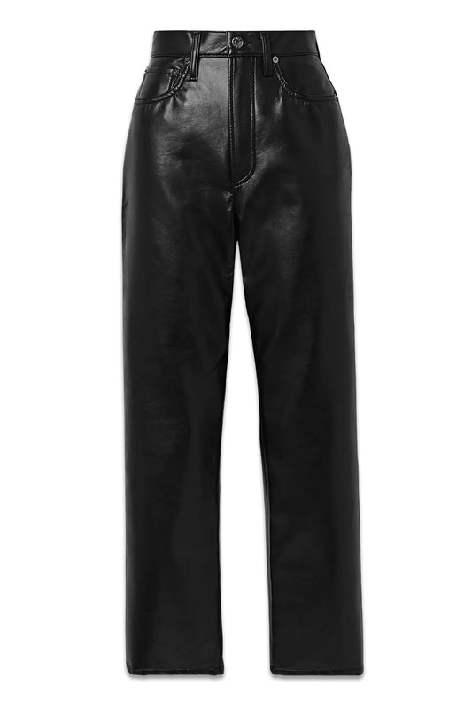+ NET SUSTAIN 90s Pinch Waist Leather-blend Straight-leg Pants