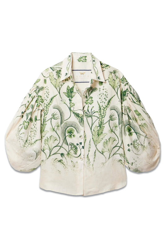 + NET SUSTAIN Agar Habitat Printed Linen Shirt