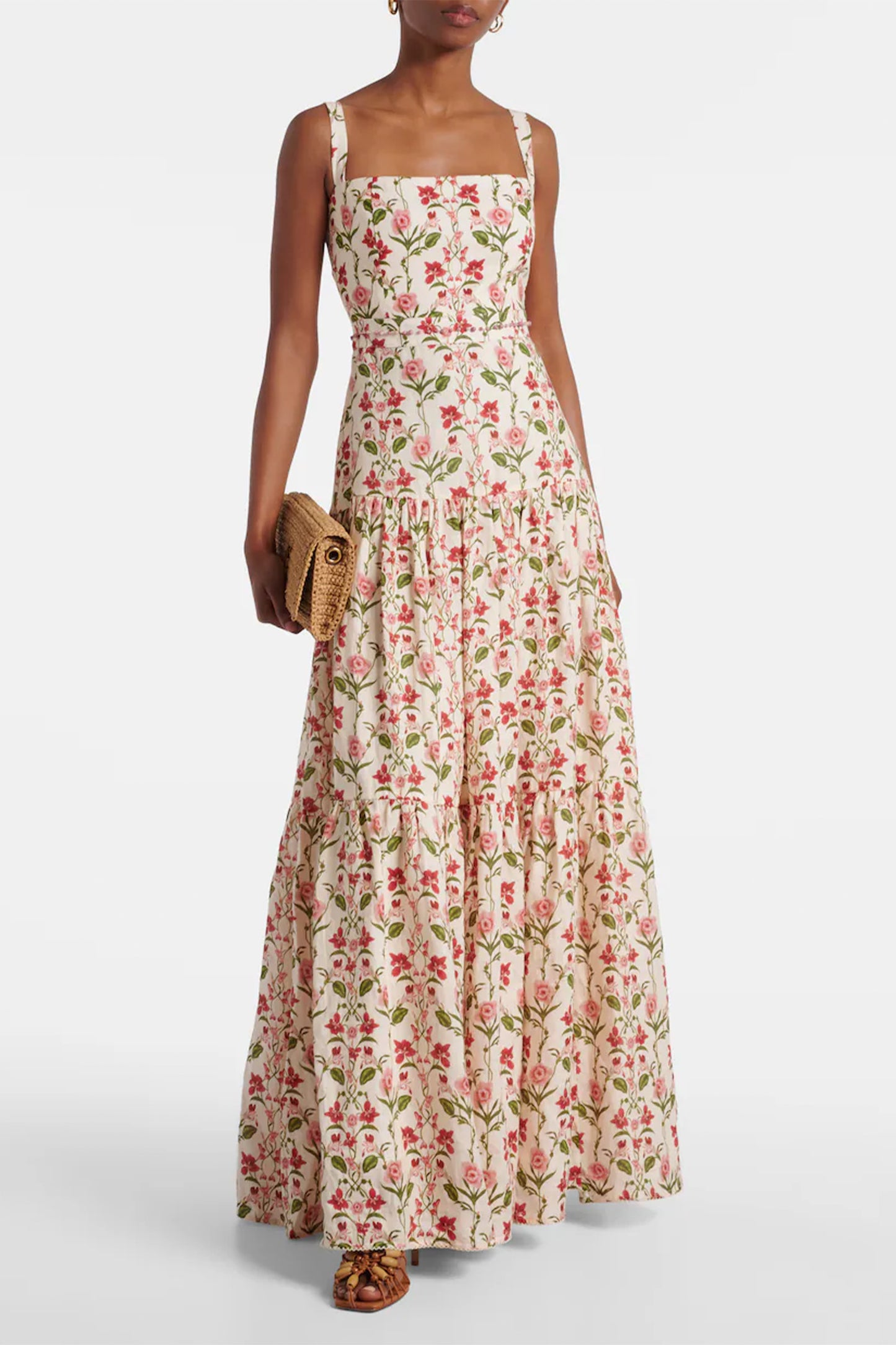 Lima Floral Linen Maxi Dress
