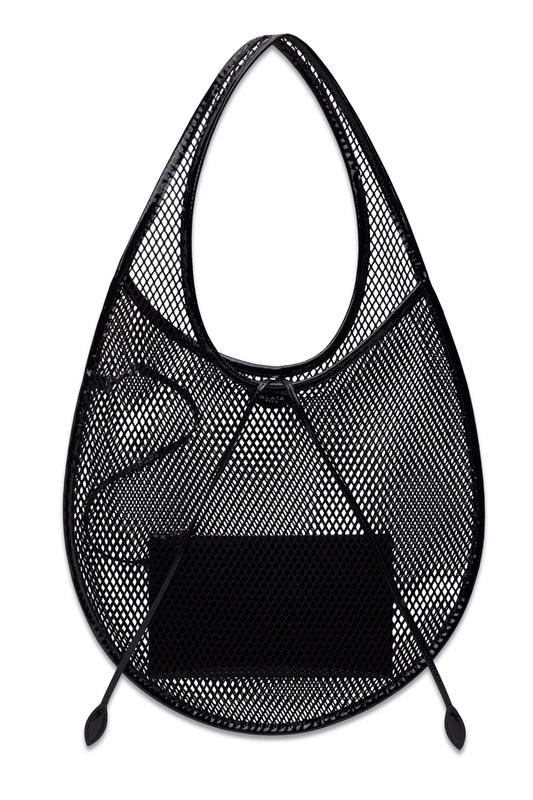 Black One Piece Medium Fishnet Bag