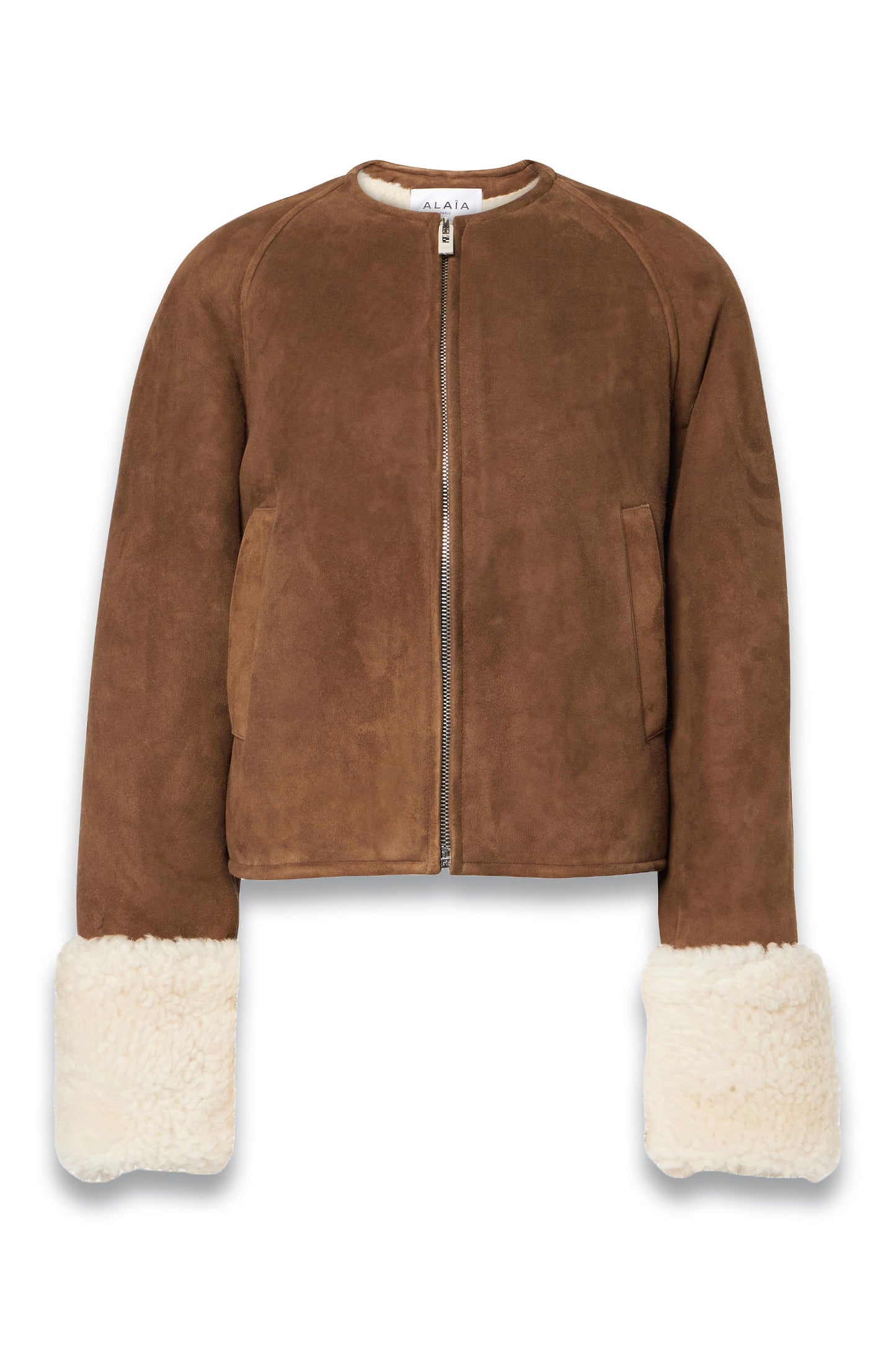 Shearling-trimmed Suede Jacket