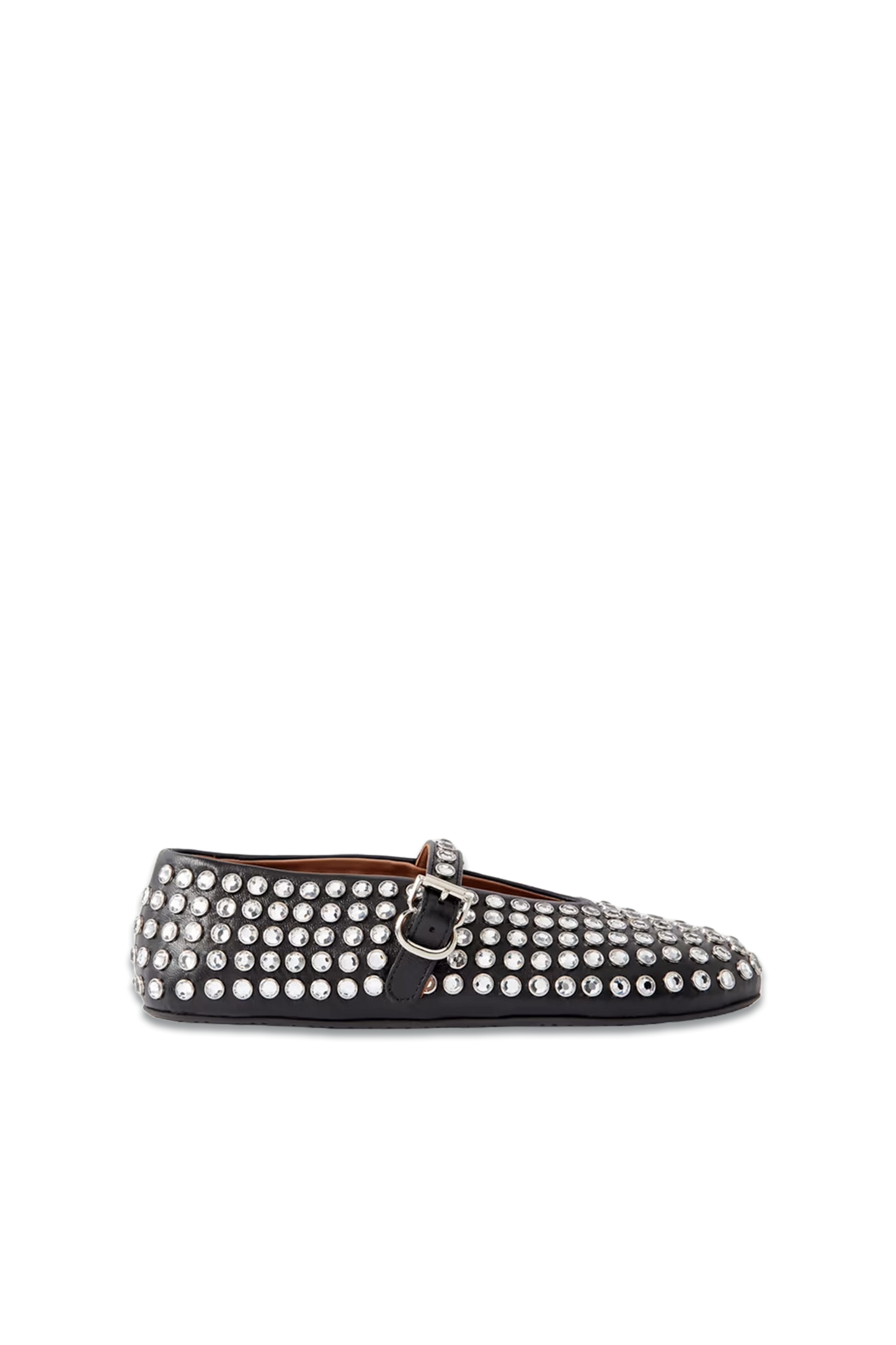 Crystal-embellished Leather Ballet Flats