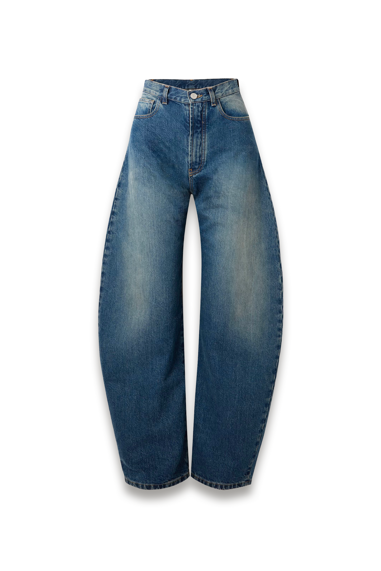 High-rise Barrel-leg Jeans