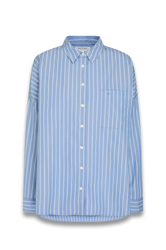 Jo Striped Cotton-poplin