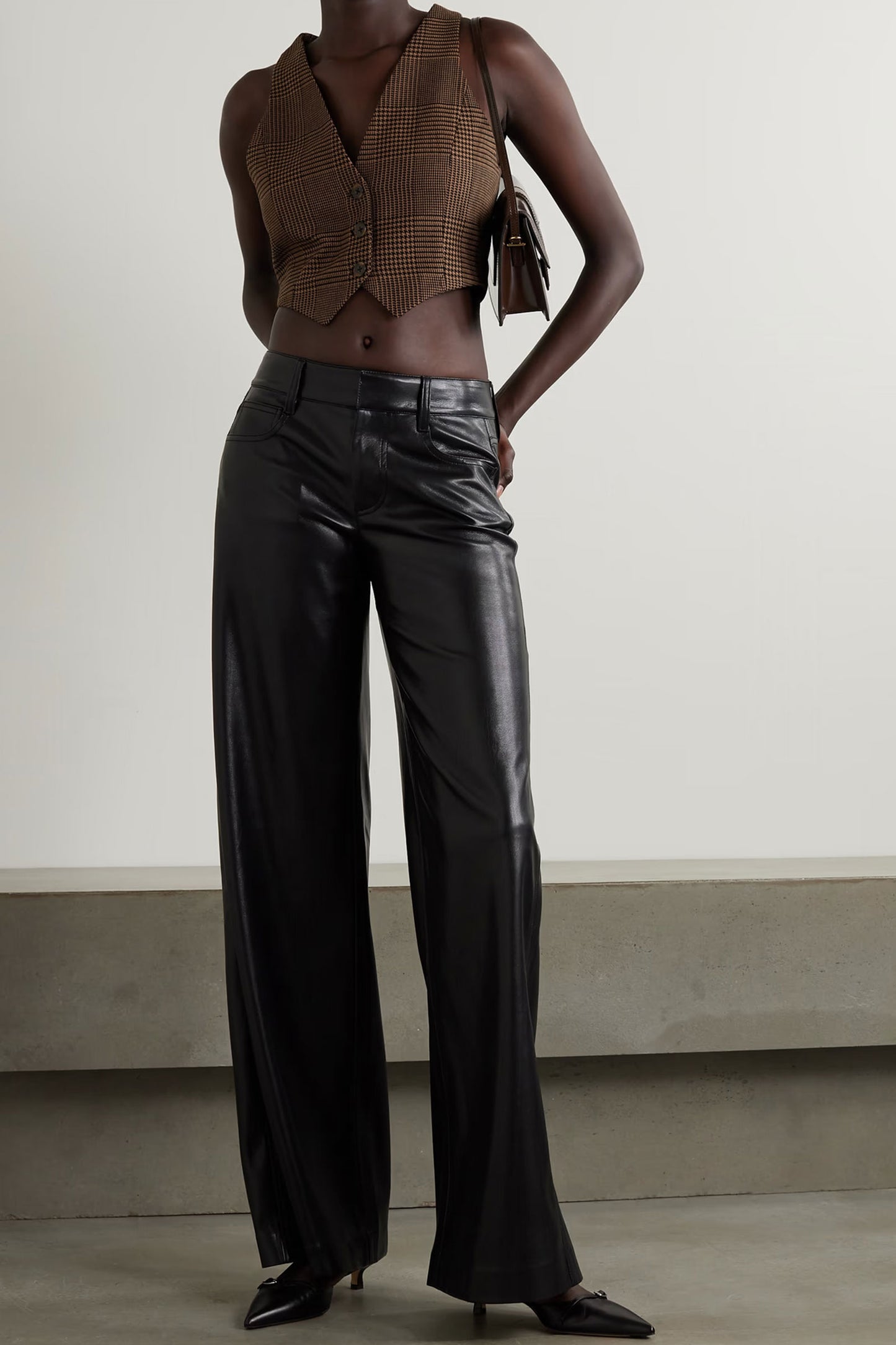 Trish Faux Leather Wide-leg Pants