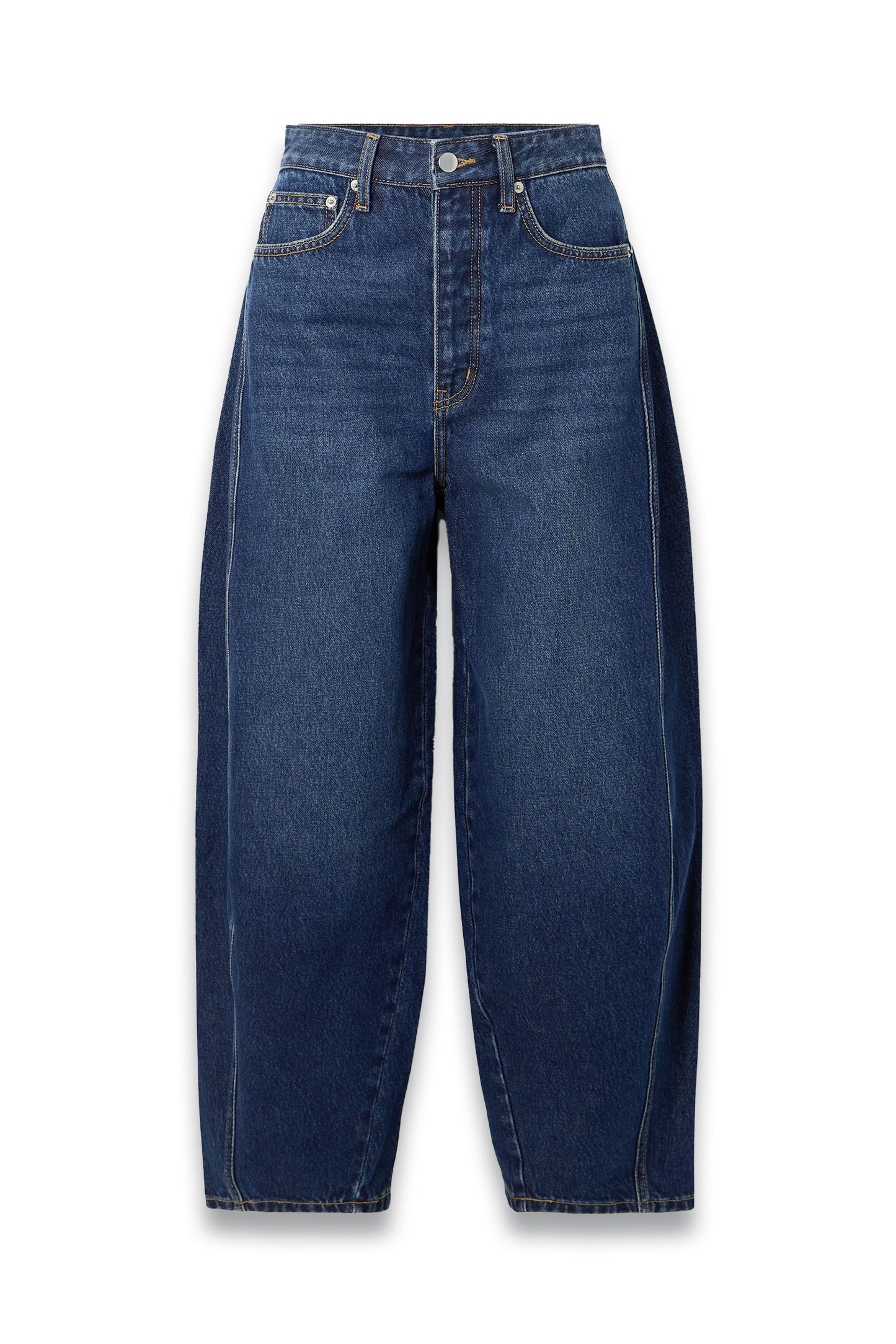 Paneled Mid-Rise Wide-Leg Organic Jeans