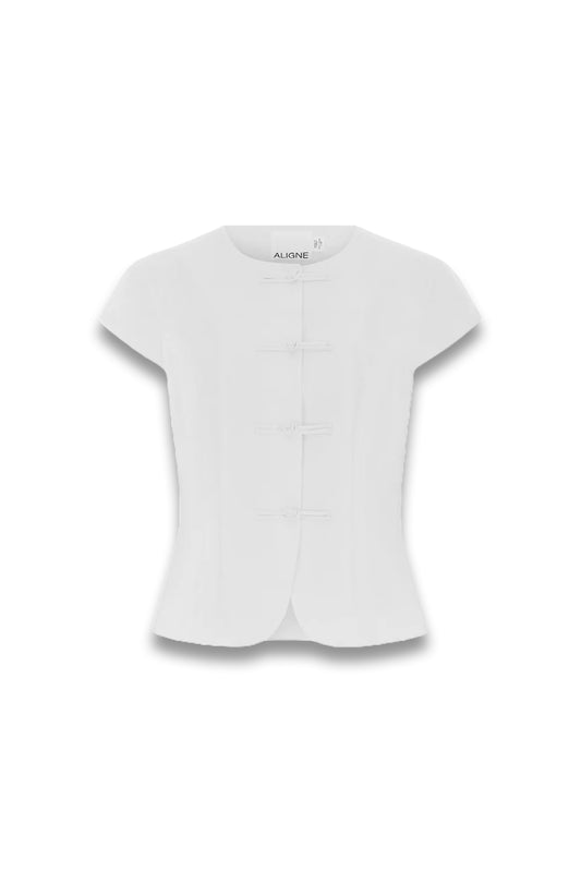 Connie Round Neck Linen Top