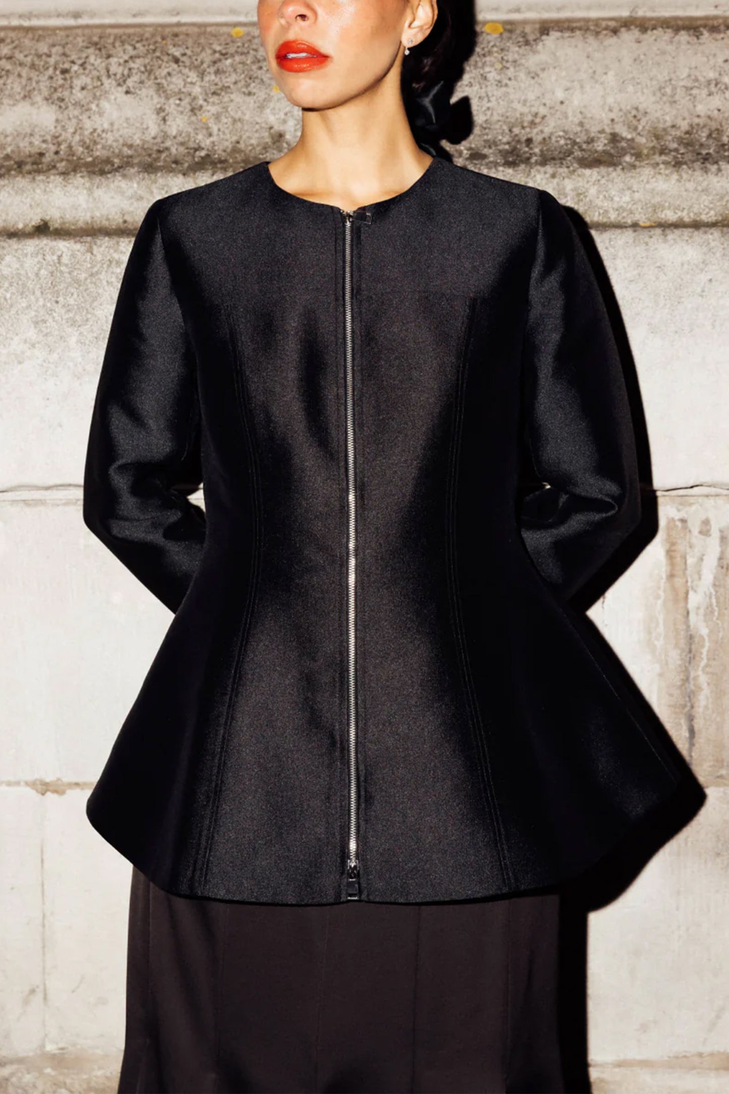 Dara Satin Zip Blazer