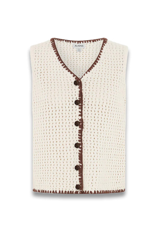 Camilla Buttoned Crochet Top