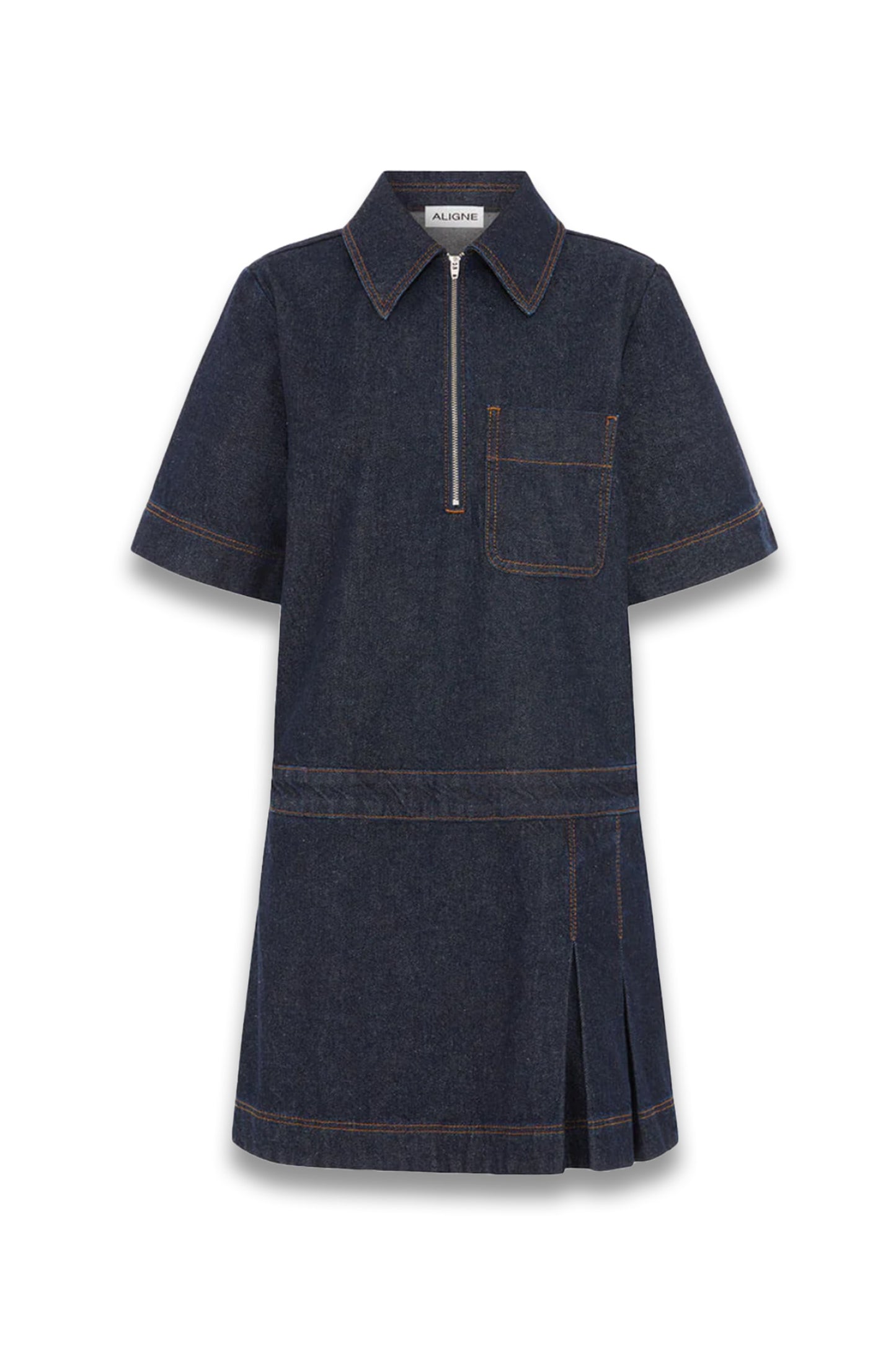 Yolanda Pleated Denim Dress