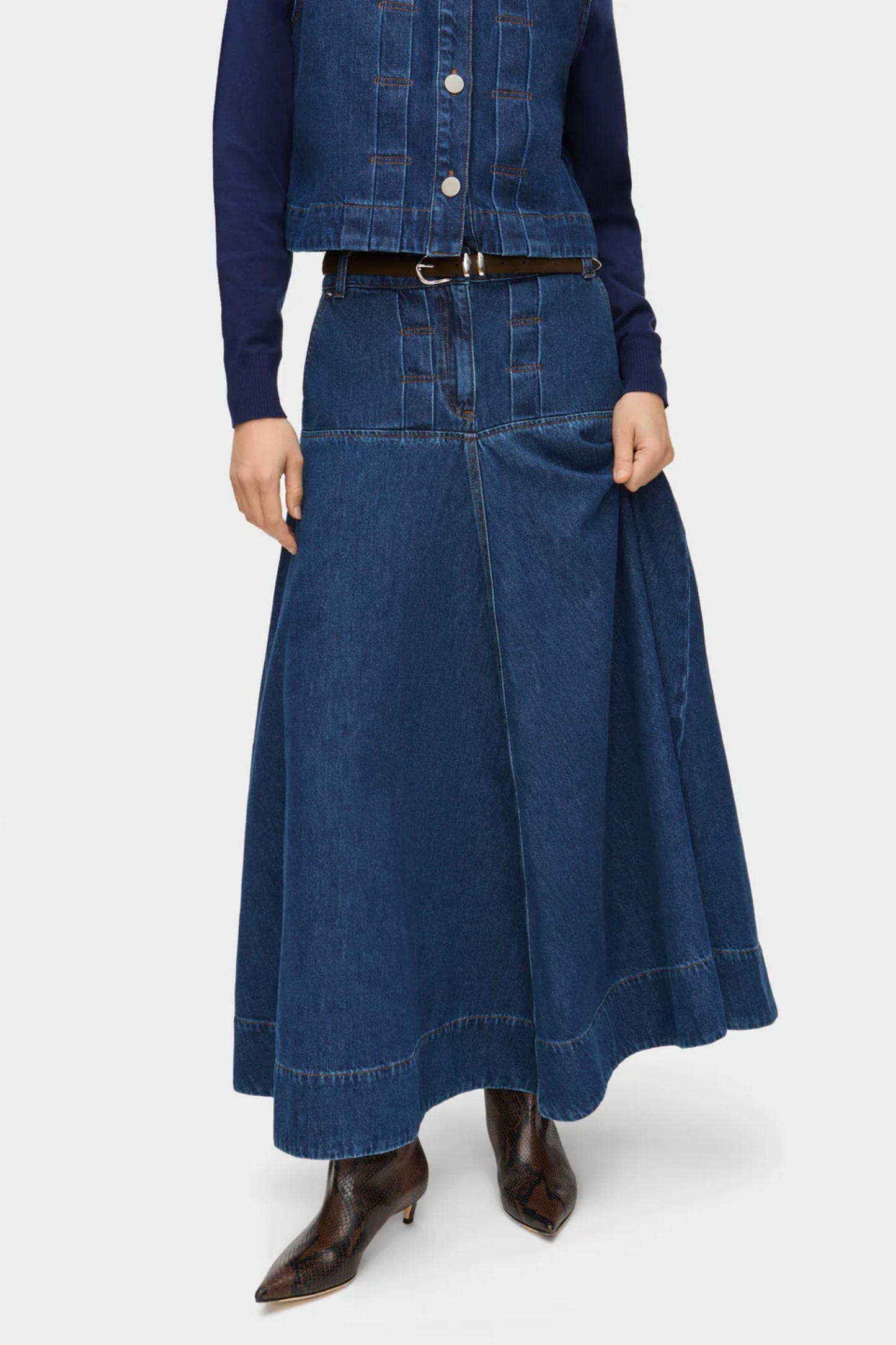 Liza Denim Maxi Skirt