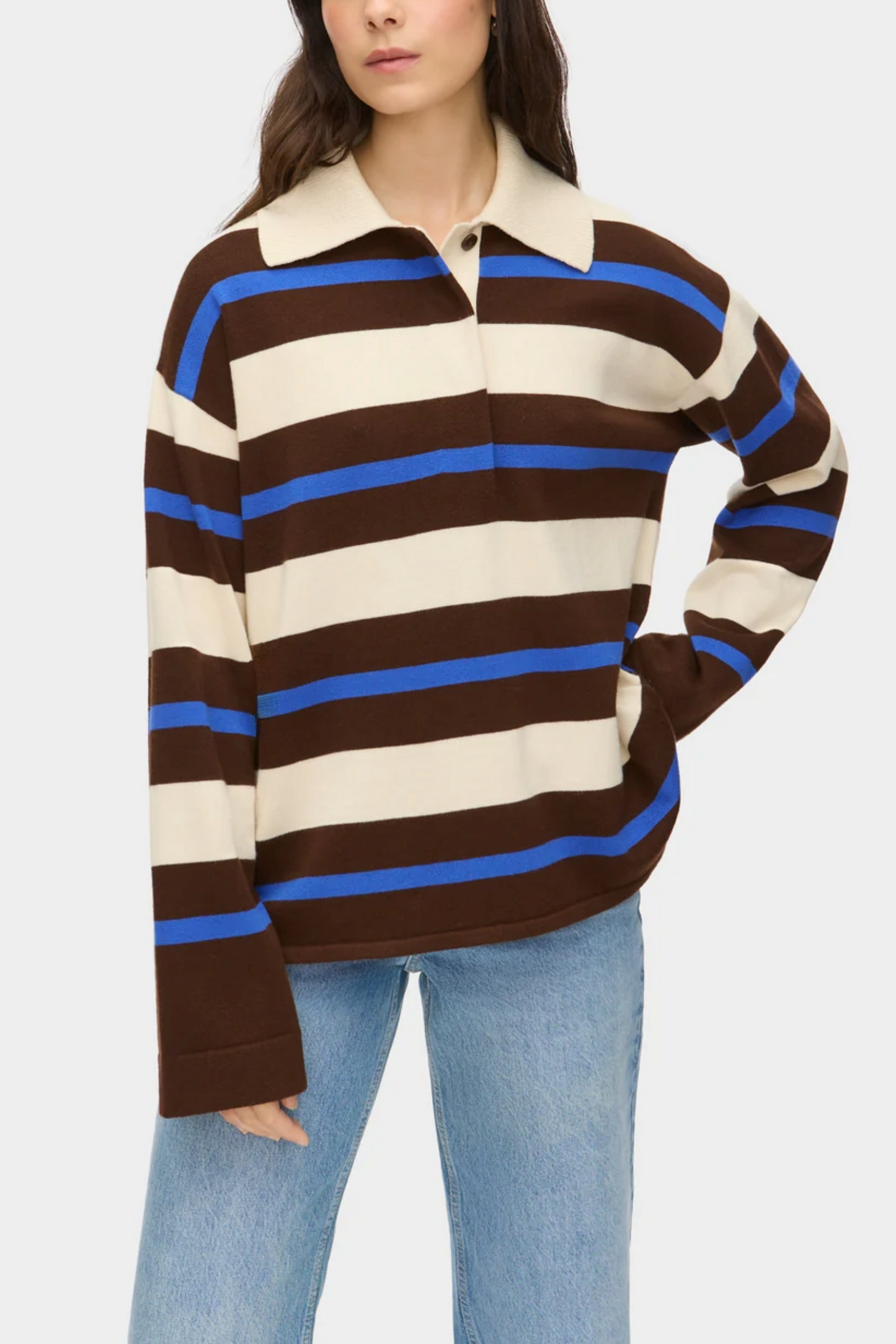 Ester Striped Polo Sweater