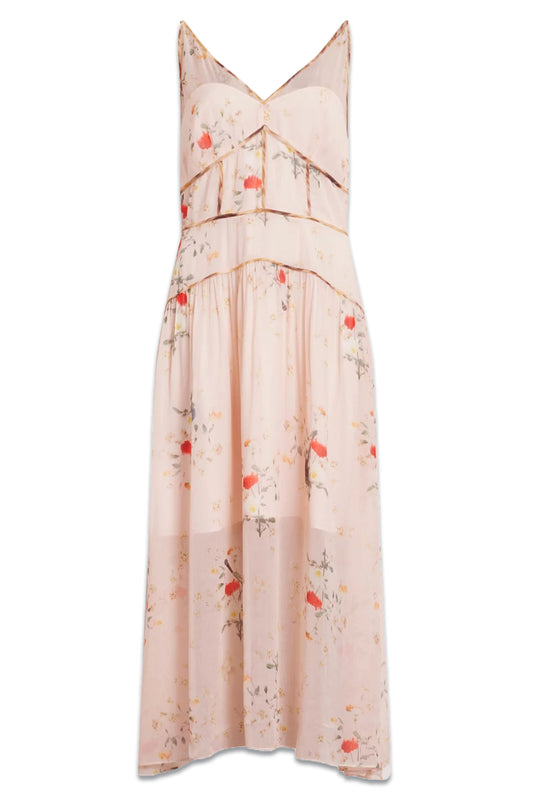 Saffron Kora Midi Dress, Dusky Pink