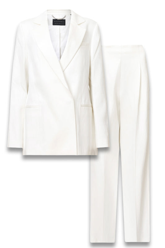 Bonnie Tailored Wide-Leg Linen Blend Trousers and Blazer