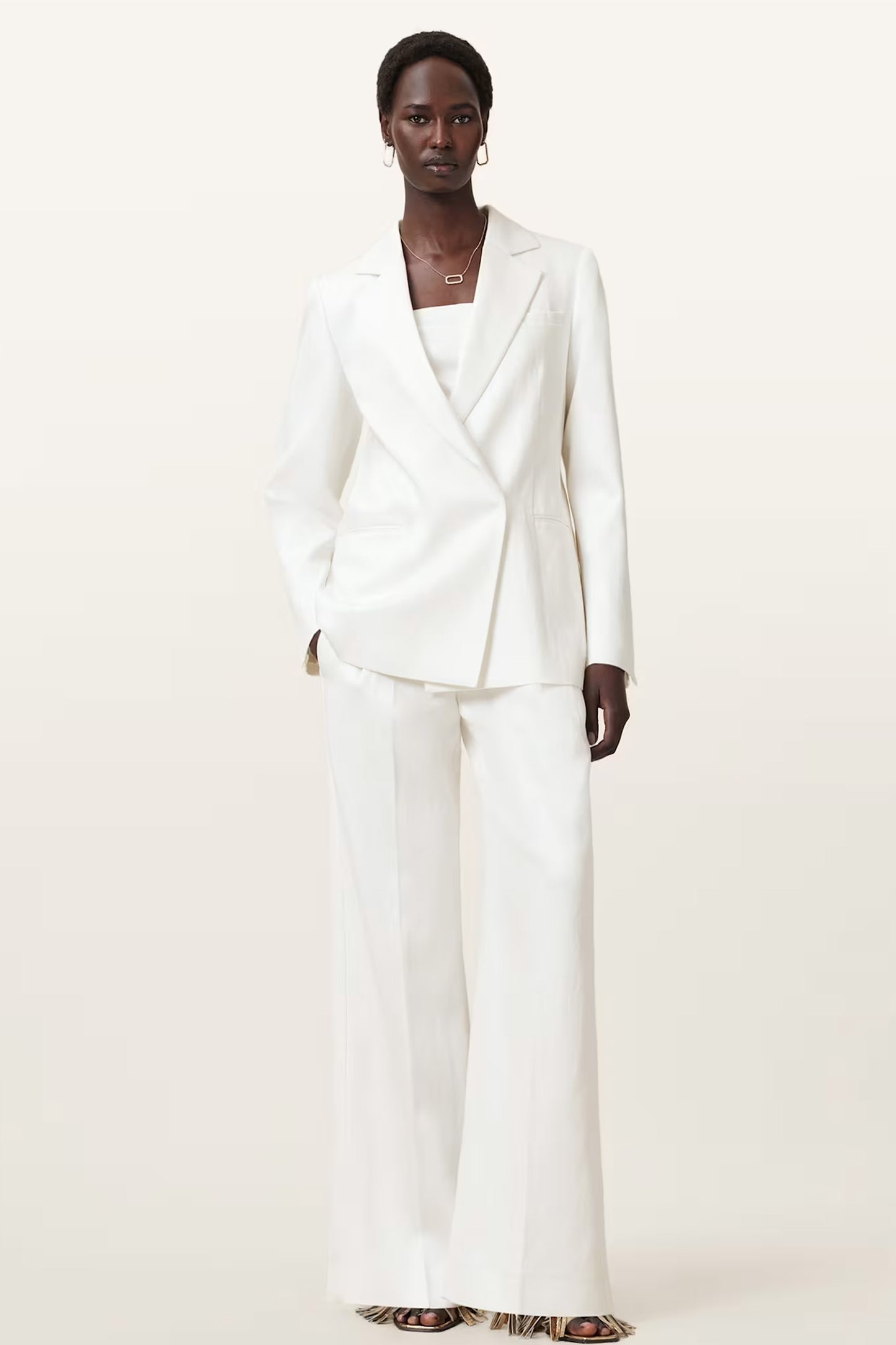 Bonnie Tailored Wide-Leg Linen Blend Trousers and Blazer